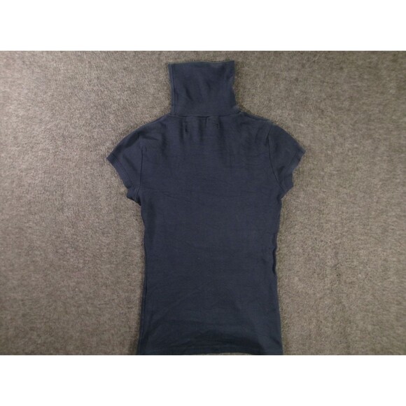 Basics Top Women Small Navy Base Layer Capsule Turtleneck Slim Fit Preppy Day - Picture 7 of 8